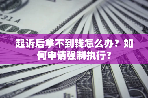北京起诉后拿不到钱怎么办？如何申请强制执行？