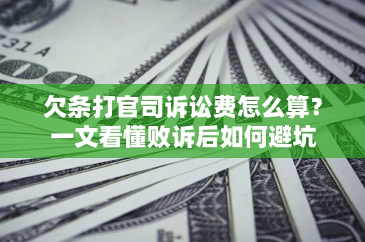 北京欠条打官司诉讼费怎么算？一文看懂败诉后如何避坑